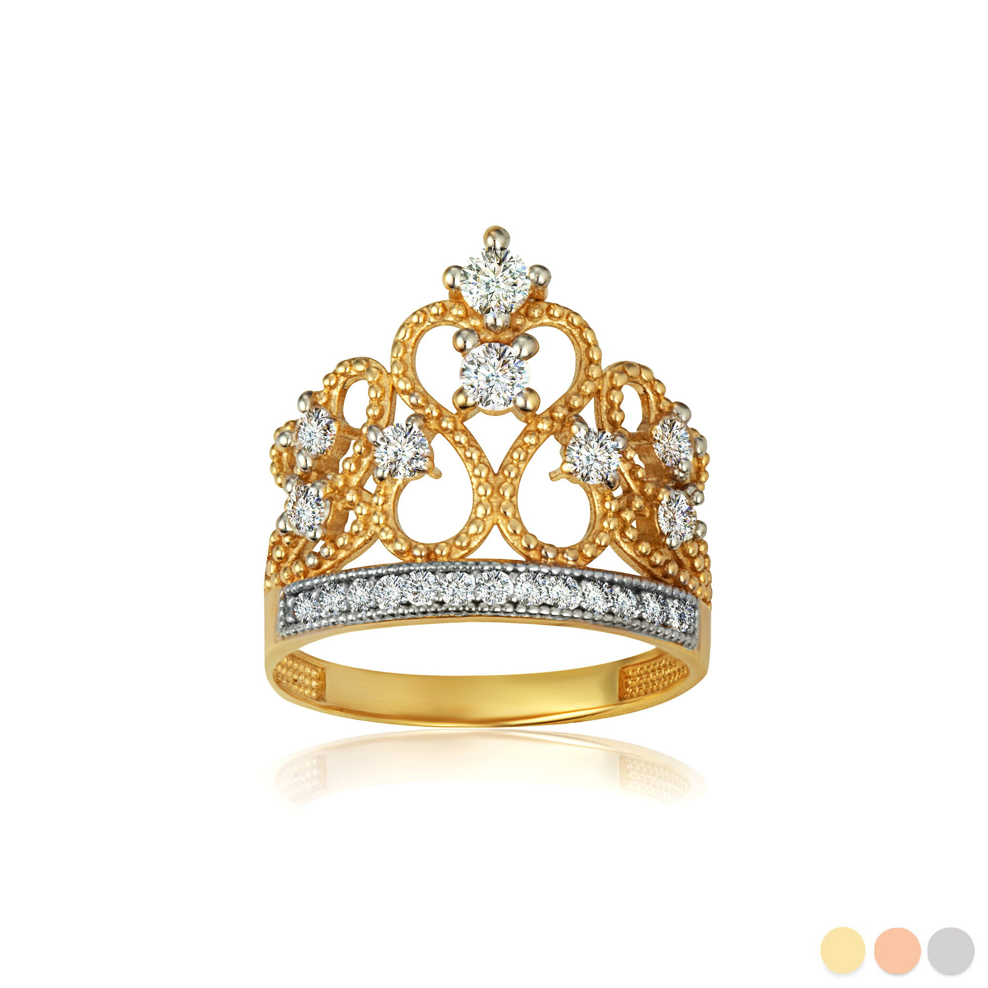 Buy Rose Gold Princess Tiara Crown Ring Online in India - Etsy